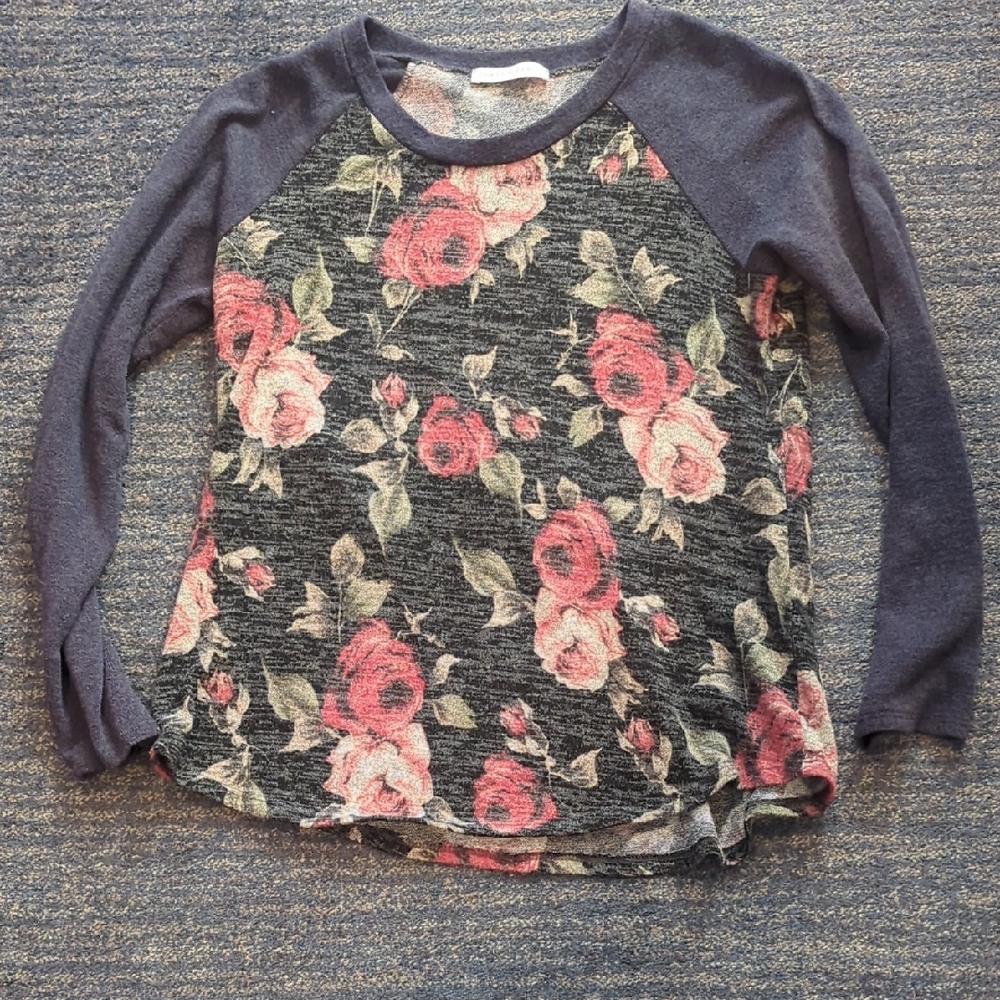 Chris & Carol Floral Sweater - Navy and Pink